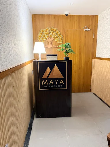 Maya Wellness Spa entrance podium